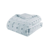 Clip Jacquard Pompom Comforter Set, Blue