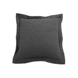 Scroll Puff Ottoman Cover & Cushion- Barbet Charcoal/Black