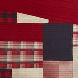 3 Piece Plaid Oversized Cotton Quilt Mini Set, Red