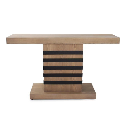 Robin Baron Leather Wrapped Console Table