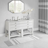 Reversible Cotton Bathroom Rug, Grey