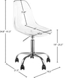 Clarion Lucite Seat And Metal Base Office Chair