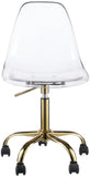 Clarion Lucite Seat And Metal Base Office Chair