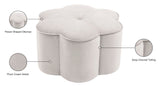 Daisy Velvet Upholstered Ottoman