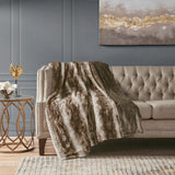 Soft Faux Fur Mink Reversible Blanket, Brown