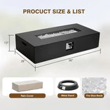 Wholesale MgO Propane Rectangular Fire Pit Table