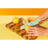 7 inch Santoku Knife with Printed Blade-Blue