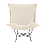 Scroll Puff Rocker Titanium- Barbet Natural/Natural