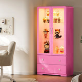 64'' Tall Display Cabinet with Acrylic Doors and Led Lights