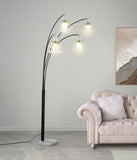 Maisel 91-inch Hanging Crystal Arc Tree Floor Lamp Black