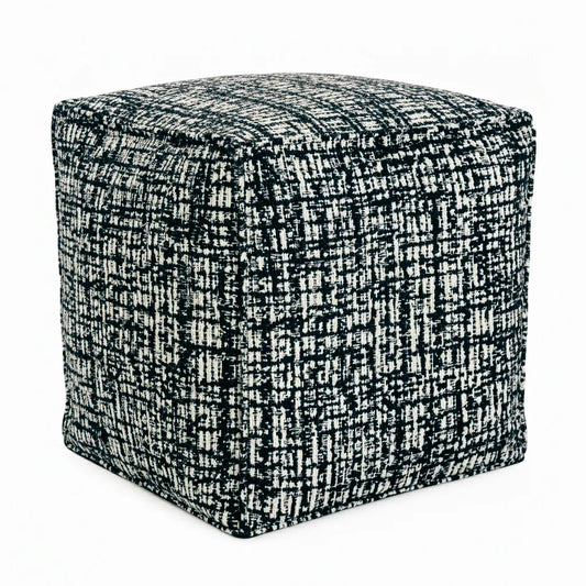 Milos Navy Indoor Outdoor Square Pouf