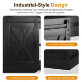 Wholesale Farmhouse TV Stand with Sliding Barn Door for TVs up to 65+