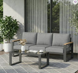 75" Outdoor Aluminum Sofa and Table with Cushion