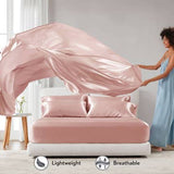Luxury Satin 6-Piece Sheet Set, Blush Pink