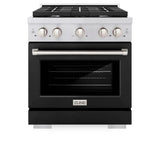 ZLINE 36" Gas Range, Convection Gas Oven, Stainless Steel,Matte Black SGR-BLM-36