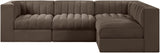 Rummi - Velvet Performance Fabric Upholstered 4 Piece Modular Sectional