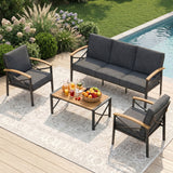 4-Piece Outdoor Conversation Set Patio Chairs with Cushions