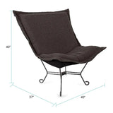 Scroll Puff Chair Titanium- Barbet Charcoal/Black