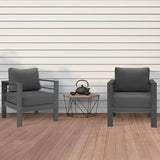 Patio Furniture Metal Armchair, 2 Pcs