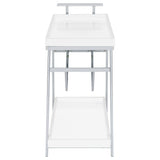 Kinney 1-drawer Engineered Wood Bar Cart White High Gloss