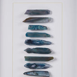 Genuine Agate Stones Wall Art Shadow Box Decor, Blue