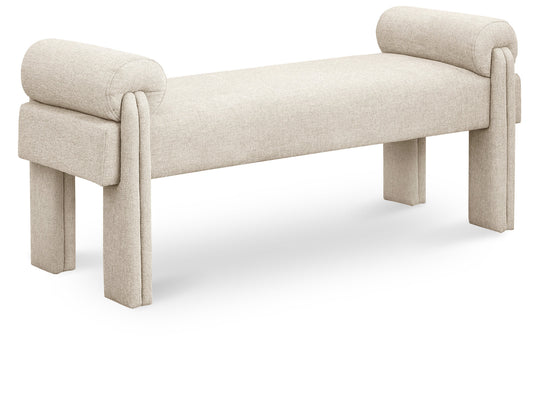 Stefano Bench - Chic Art Deco Polyester Fabric Bench for Cozy Entryway or Bedroom Seating Solution