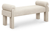 Stefano Bench - Chic Art Deco Polyester Fabric Bench for Cozy Entryway or Bedroom Seating Solution