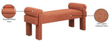 Stefano Bench - Chic Art Deco Polyester Fabric Bench for Cozy Entryway or Bedroom Seating Solution