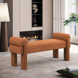 Stefano Bench - Chic Art Deco Polyester Fabric Bench for Cozy Entryway or Bedroom Seating Solution