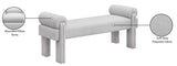 Stefano Bench - Chic Art Deco Polyester Fabric Bench for Cozy Entryway or Bedroom Seating Solution