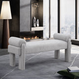 Stefano Bench - Chic Art Deco Polyester Fabric Bench for Cozy Entryway or Bedroom Seating Solution