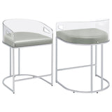 Thermosolis Clear Acrylic Counter Chair Chrome (Set of 2)