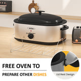 Electric Roaster Oven, 18 Qt Stainless Steel Turkey Roaster