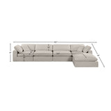 Comfy Modular Sectional Sofa in Durable Linen Fabric - Overstuffed Cushions for Ultimate Comfort