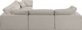Comfy Modular Sectional – Luxurious Linen Textured Fabric with Plush Down Feather Cushions for Comfort