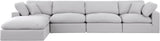 Comfy Modular Sectional Sofa in Durable Linen Fabric - Overstuffed Cushions for Ultimate Comfort