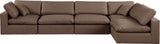Comfy Modular Sectional Sofa in Vegan Leather - Stylish, Adaptable, and Overstuffed for Ultimate Comfort