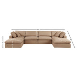 Comfy Modular Sectional - Luxurious Linen Fabric Seating with Plush Cushions for Ultimate Relaxation