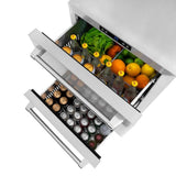 ZLINE 24" Touchstone 168 Can Outdoor-Rated Dual Refrigerator Drawer, Stainless Steel, RDSO-ST-24