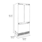 ZLINE 36" Panel Ready Built-In Bottom Freezer Refrigerator,Water Dispenser, Ice Maker,Graphite Gray, Gold GRBIVZ-36-G