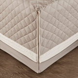 6 Piece Cotton Diamond Quilted Daybed Cover Set, Khaki