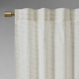 Metallic Printed Poly Velvet Window Panel Pair, White/Gold