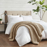 Handmade Chunky Double Knit Throw 50x60", Tan