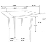 Kelso Rectangular 52-Inch Extension Dining Table Cappuccino