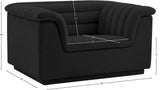 Cascade Chair - Modern Boucle Fabric Seating with Curved Arms and Deep Channel Tufting for Comfort