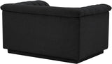 Cascade Chair - Modern Boucle Fabric Seating with Curved Arms and Deep Channel Tufting for Comfort