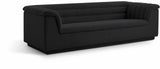 Cascade Boucle Fabric Sofa - Modern Elegance with Curved Arms and Deep Channel Tufting for Comfort