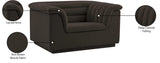 Cascade Chair - Modern Boucle Fabric Seating with Curved Arms and Deep Channel Tufting for Comfort