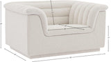 Cascade Chair - Modern Boucle Fabric Seating with Curved Arms and Deep Channel Tufting for Comfort