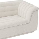 Cascade Chair - Modern Boucle Fabric Seating with Curved Arms and Deep Channel Tufting for Comfort